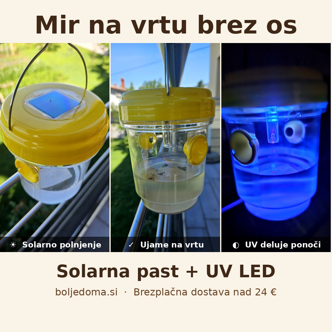 Solarna past za ose, sršene, komarje – UV LED, za zunanjo uporabo